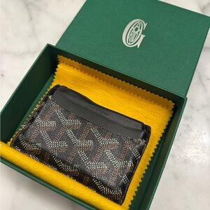 Goyard Black and Brown Patterned Card Holder